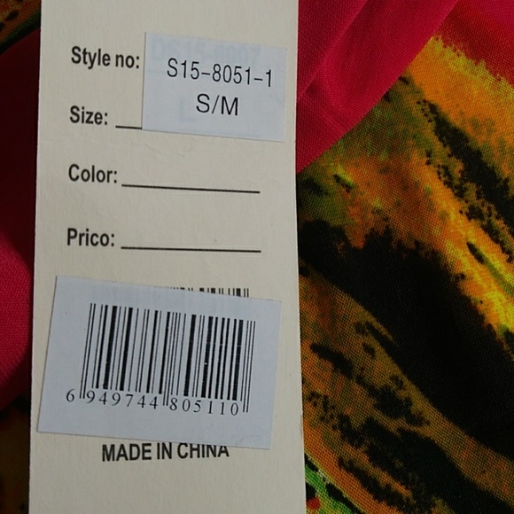 NWT Julia Silk Blend Tropical Maxi Fun Beachy Vibe Skirt S/M Red Yellow - Picture 3 of 16